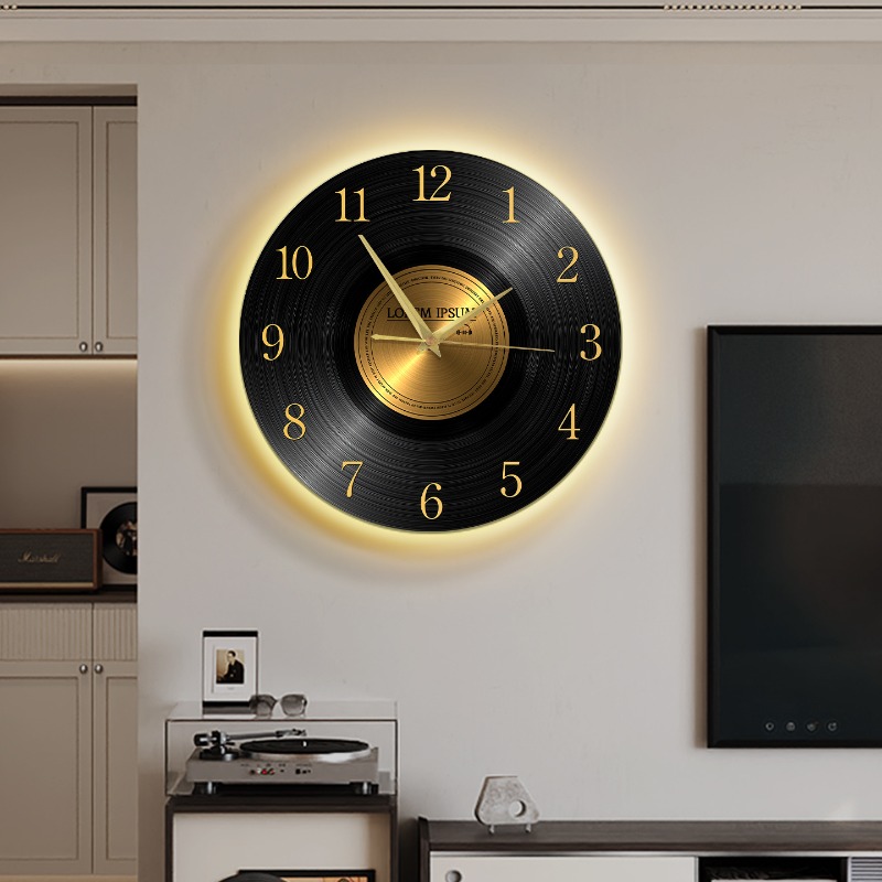 Luxury Lifestyle Living - นาฬิกาแขวนผนังวินเทจพร้อมไฟ นาฬิกาเงียบสำหรับห้องนั่งเล่น ห้องนอน นาฬิกาตั้งโต๊ะขนาดใหญ่ ดีไซน์สร้างสรรค์ หรูหรา